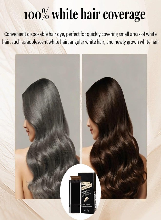 FHH Safe and Convenient Comb Hair Dye Stick, White Hair Cover Stick, 2-in-1 Convenient Instant Dyeing, Waterproof and Sweat Proof, Quick Root Dressing (Black Brown) d - Image 5